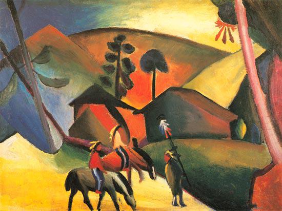August Macke Indianer auf Pferden Germany oil painting art